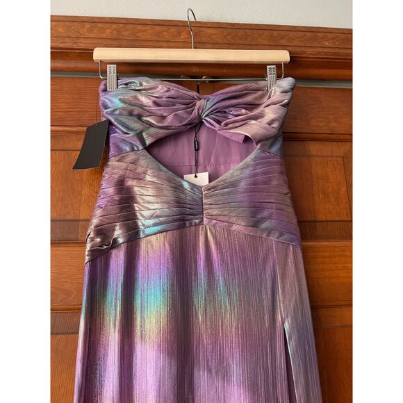 NWT Retrofête Women's Soleil Side Slit Strapless Maxi Dress Lilac Aurora Size S - Picture 6 of 14